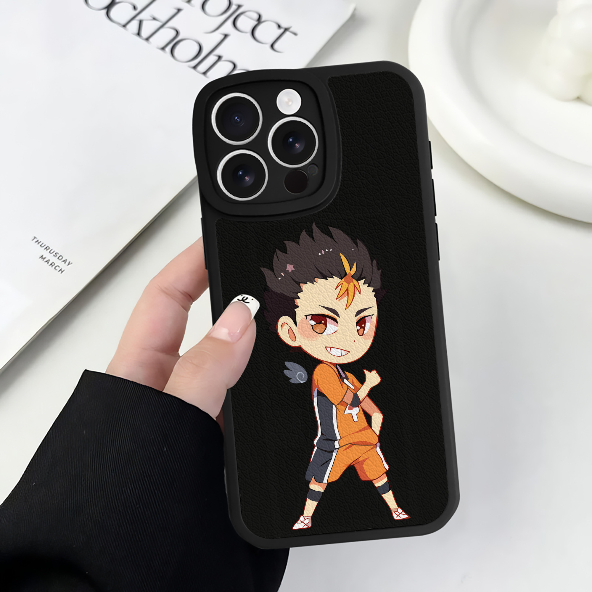 （画像用） ハイキュー!! Haikyu!! 【iPhone 16シリーズ対応】シリコンスマホケース（レザー調） 材質：シリコン